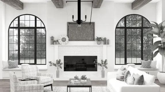 Wnętrze białego luksusowego domu